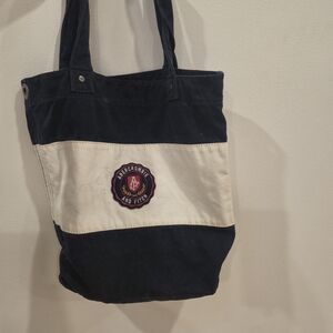 Abercrombie & Fitch Black and White Tote Canvas  Bag